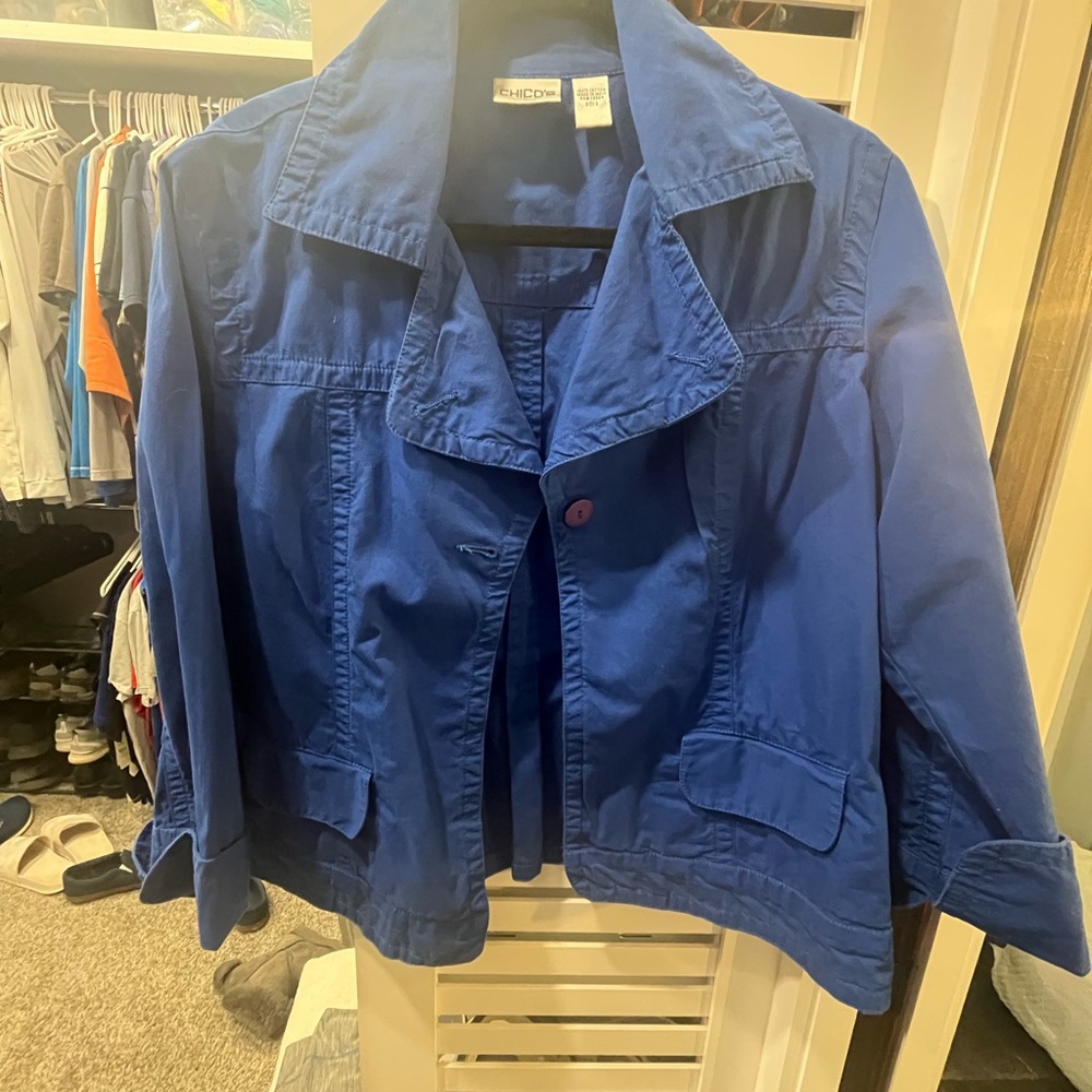 Chico's Royal Blue Trench Coat